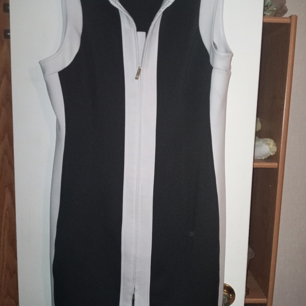 Beautiful black and white just above knee dress
